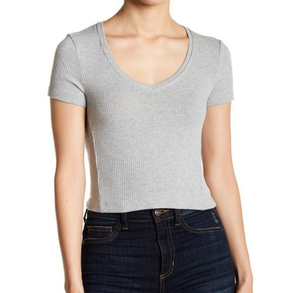 PROJECT SOCIAL T Ribbed V-Neck Baby Tee XL NEW
